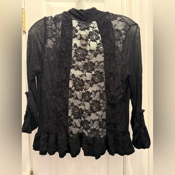 Free People Black Floral Lace Cardigan - Picture 2 of 8